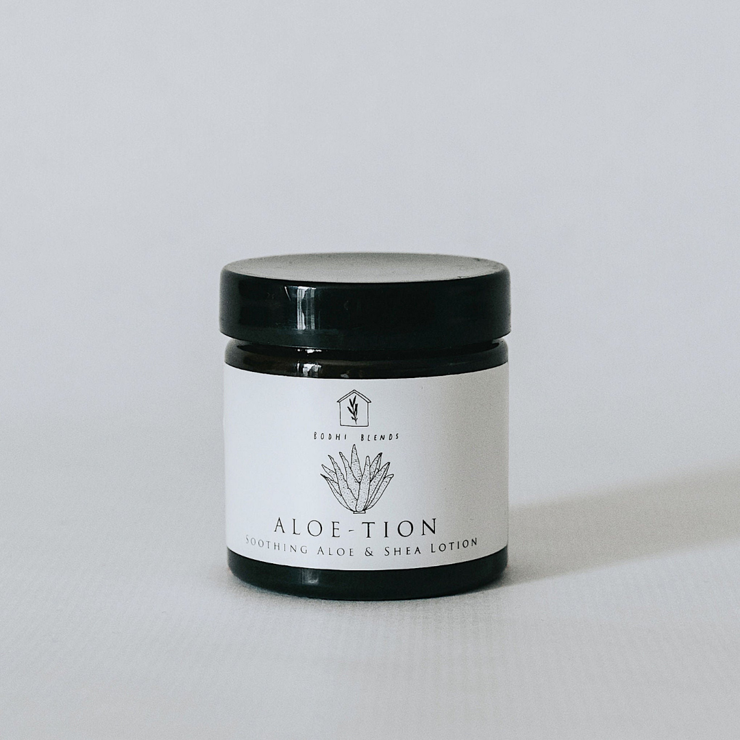 A photograph of our soothing Aloe and Shea hand and body Lotion